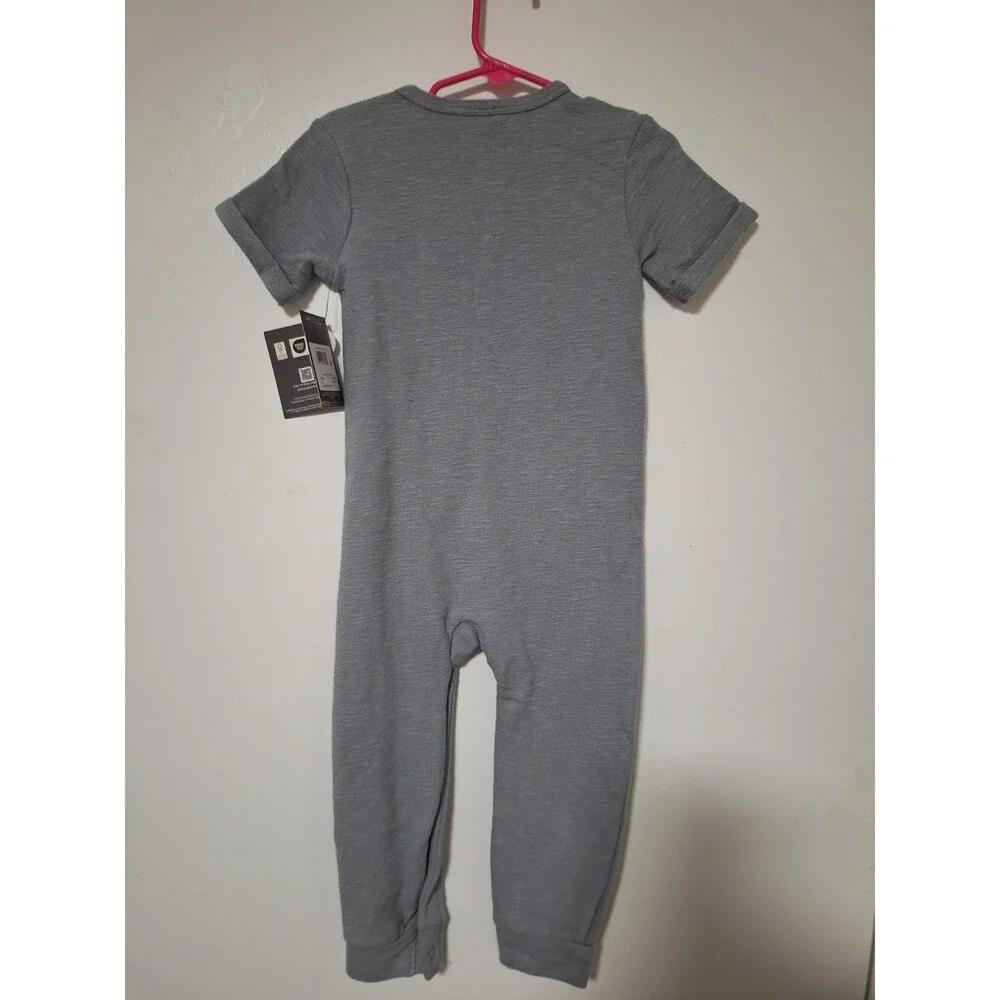 Modern Moments by Gerber gray knit cotton one-piece coverall‎ 24M Bright New Day